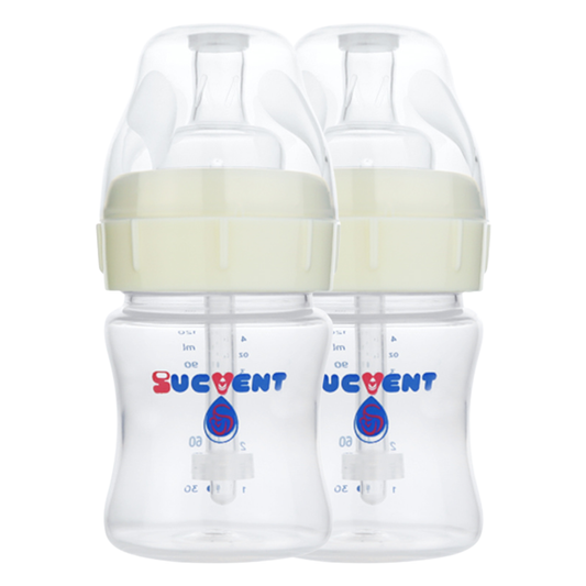 PP Baby Bottle Set | 4oz + 4oz | 120ml + 120ml | 2pcs | Anti-Colic | SUCVENT